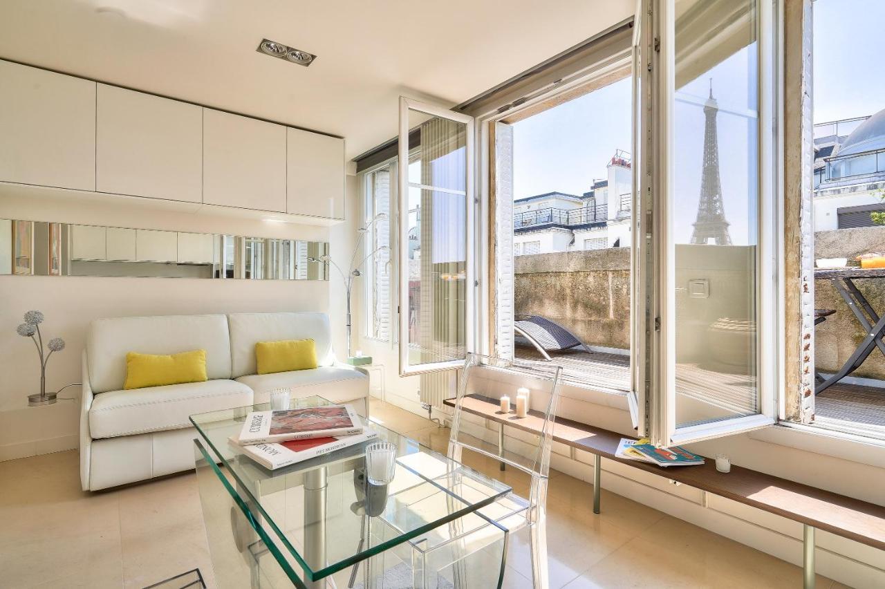 Designed Studio With Ac-Terrasse Vue Tour Eiffel パリ エクステリア 写真